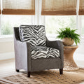 Accent Chair Zebra Print Two-Tone Upholstered Armchair with Tapered Wood Legs