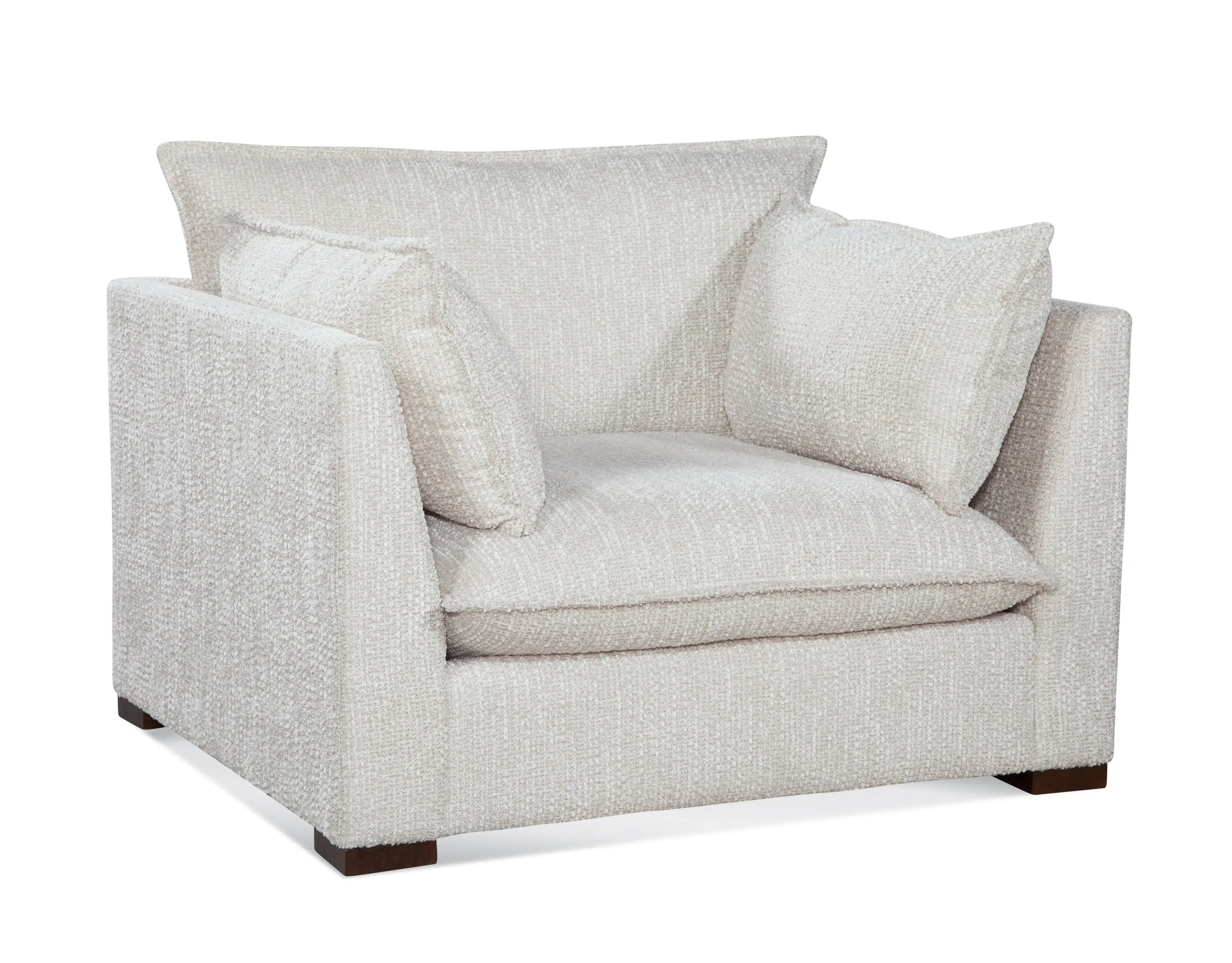 Carson Arm Chair Classic Upholstered Deep Seat with Kidney Pillows