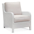 White Wicker Outdoor Lounge Chair with Cushion Patio Rattan Armchair