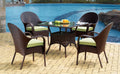 Bahia Outdoor Patio Bistro Chair Chocolate Wicker Aluminum Frame