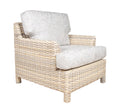 Wicker Outdoor Lounge Chair with Cushions Natural White