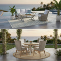 Carson Outdoor Wicker Patio Lounge Chair with Frost Grey Rope Weave