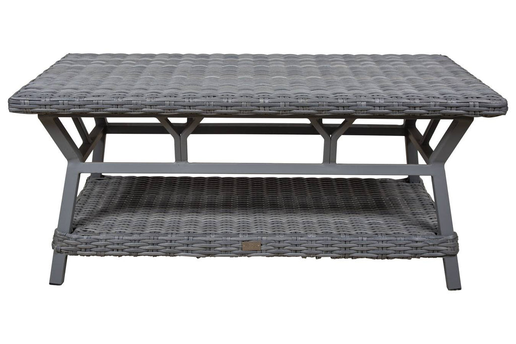 St Croix Outdoor Wicker Patio Lounge Chair with Navy Blue Cushions