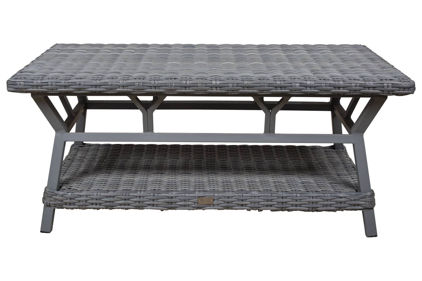 St Croix Outdoor Wicker Patio Lounge Chair with Navy Blue Cushions