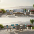 Outdoor Wicker Patio Sofa Frost Grey