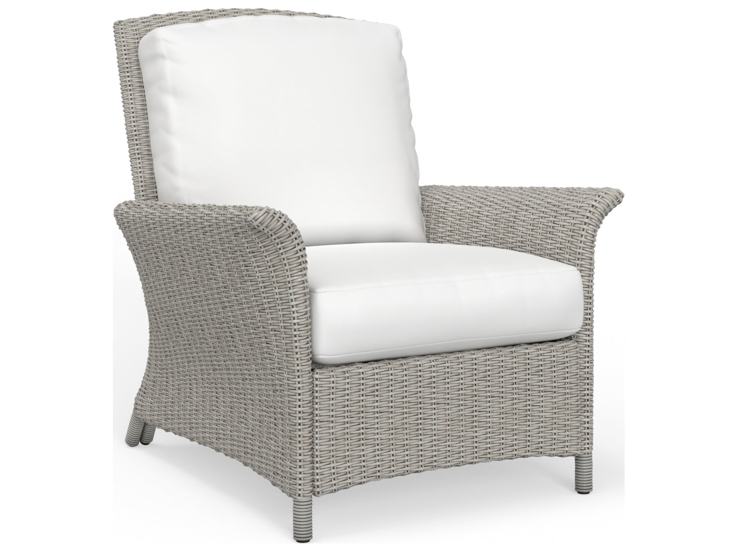Outdoor Wicker Light Driftwood Patio Lounge Chair with Cushions