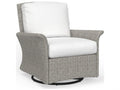Outdoor Wicker Light Driftwood Swivel Glider Patio Lounge Chair