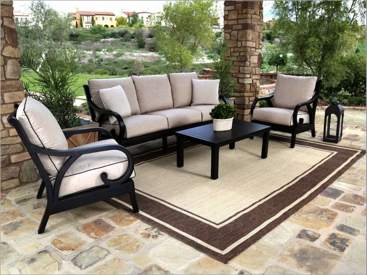 Outdoor Ottoman Bronze Old-World Aluminum Patio Footrest