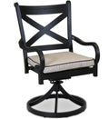 Outdoor Swivel Dining Arm Chair Bronze Old-World Aluminum Weather-Resistant