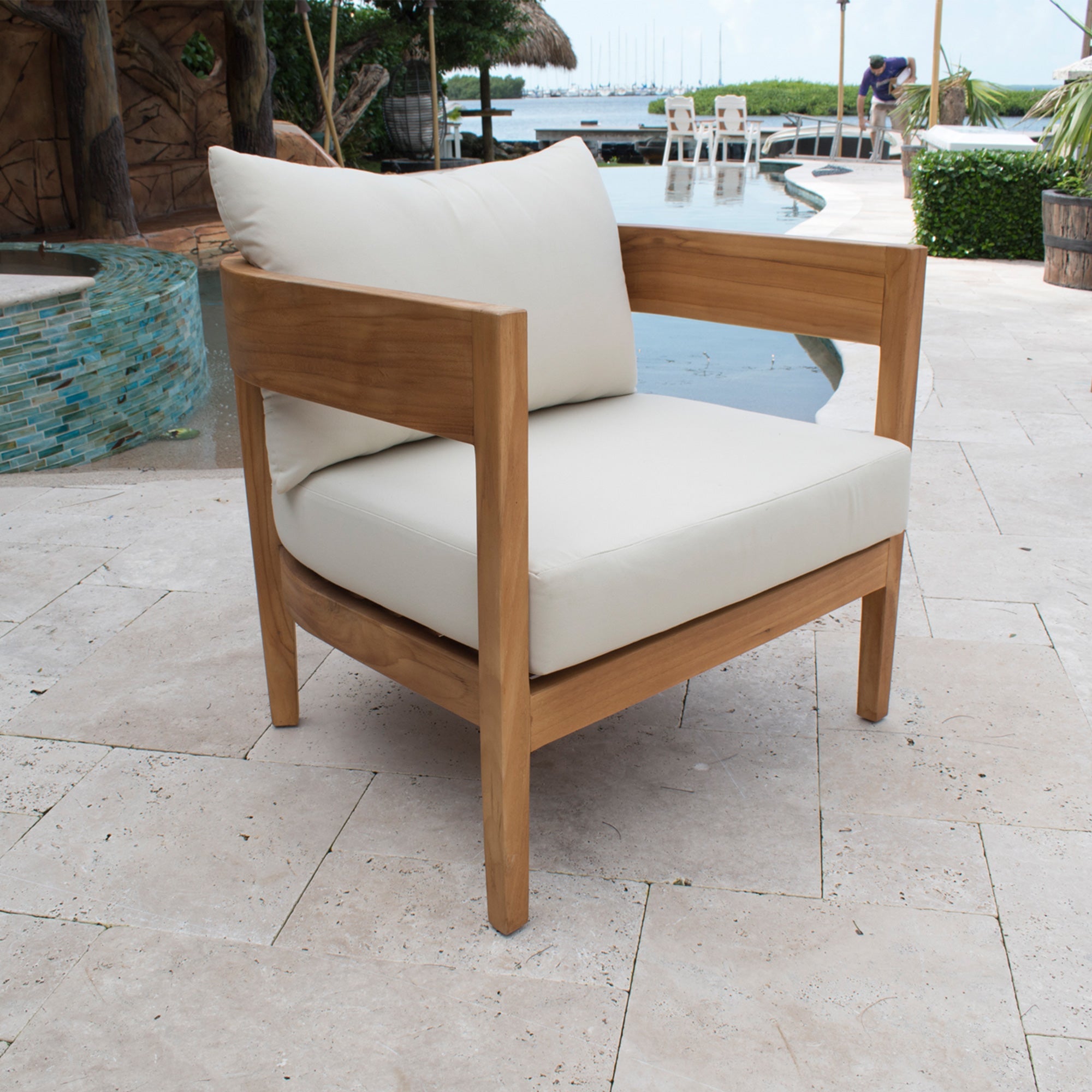 Bali Teak Outdoor Lounge Chair Natural Finish Patio Furniture