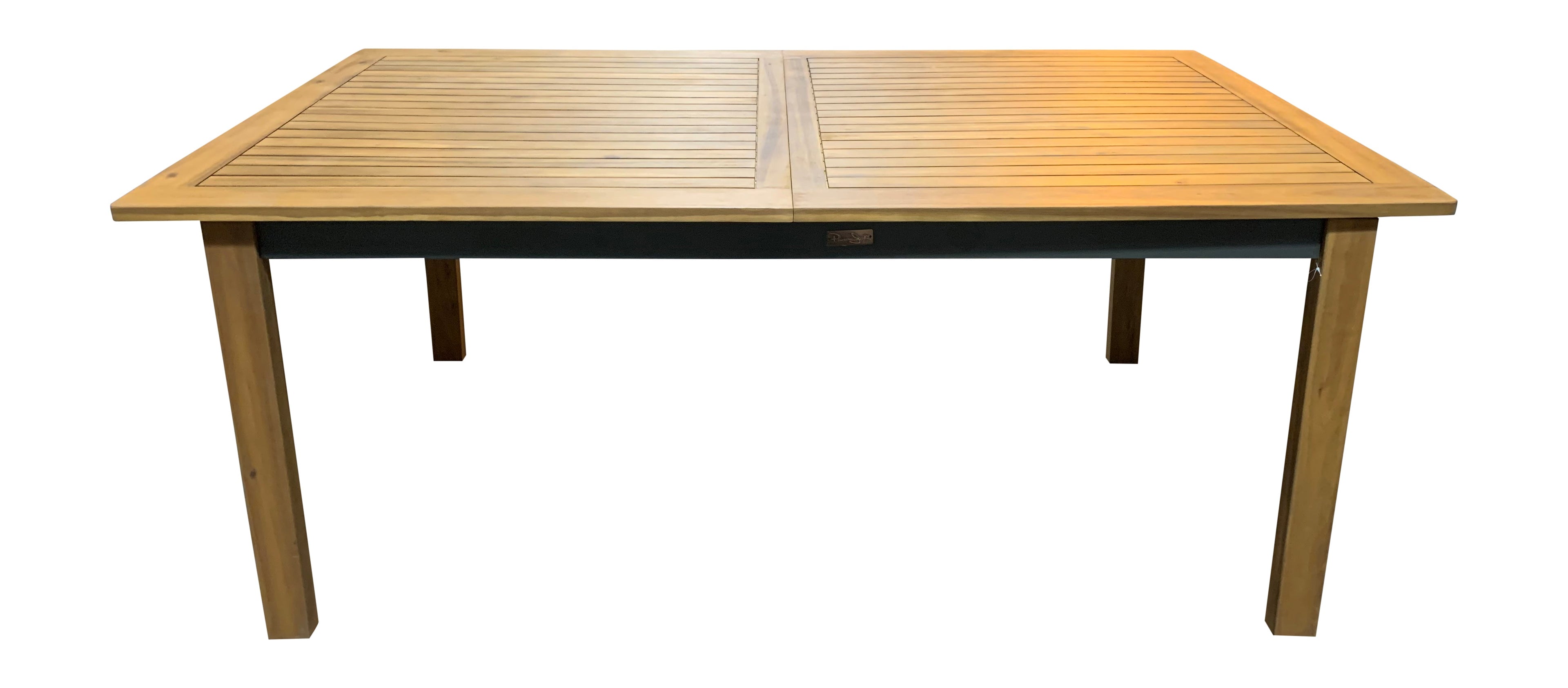 Outdoor Rectangular Extendable Acacia Wood Dining Table Gray Brown