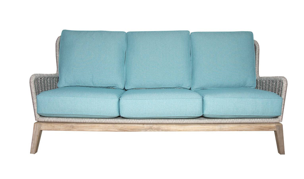 Outdoor Wicker Patio Sofa Frost Grey