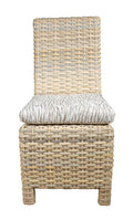 Outdoor Wicker Side Chair for Patio Dining in Gray