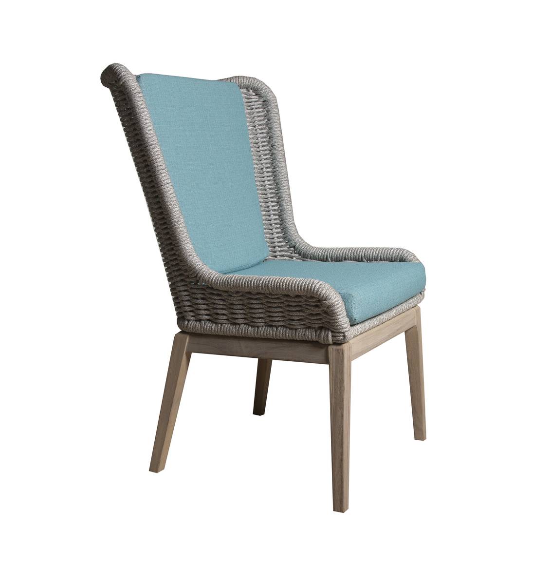 Carson Outdoor Wicker Patio Lounge Chair with Frost Grey Rope Weave