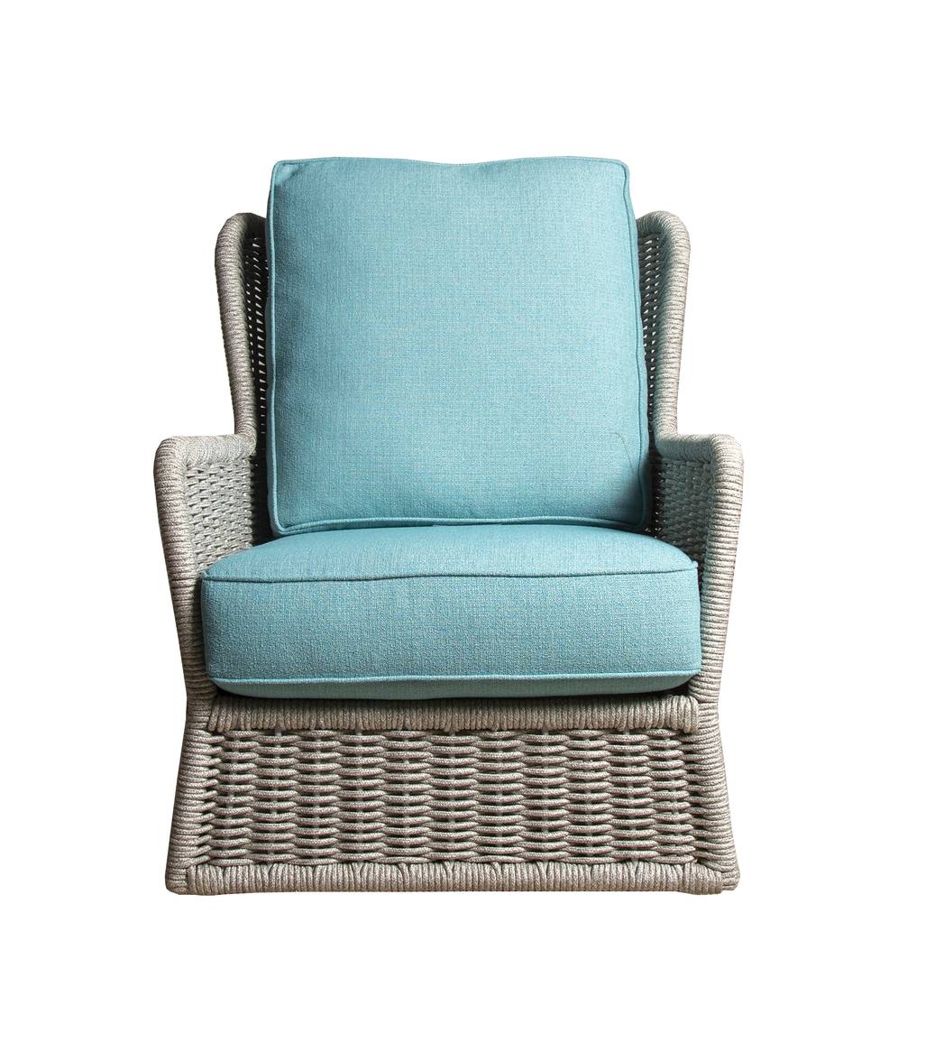 Carson Outdoor Wicker Patio Lounge Chair with Frost Grey Rope Weave