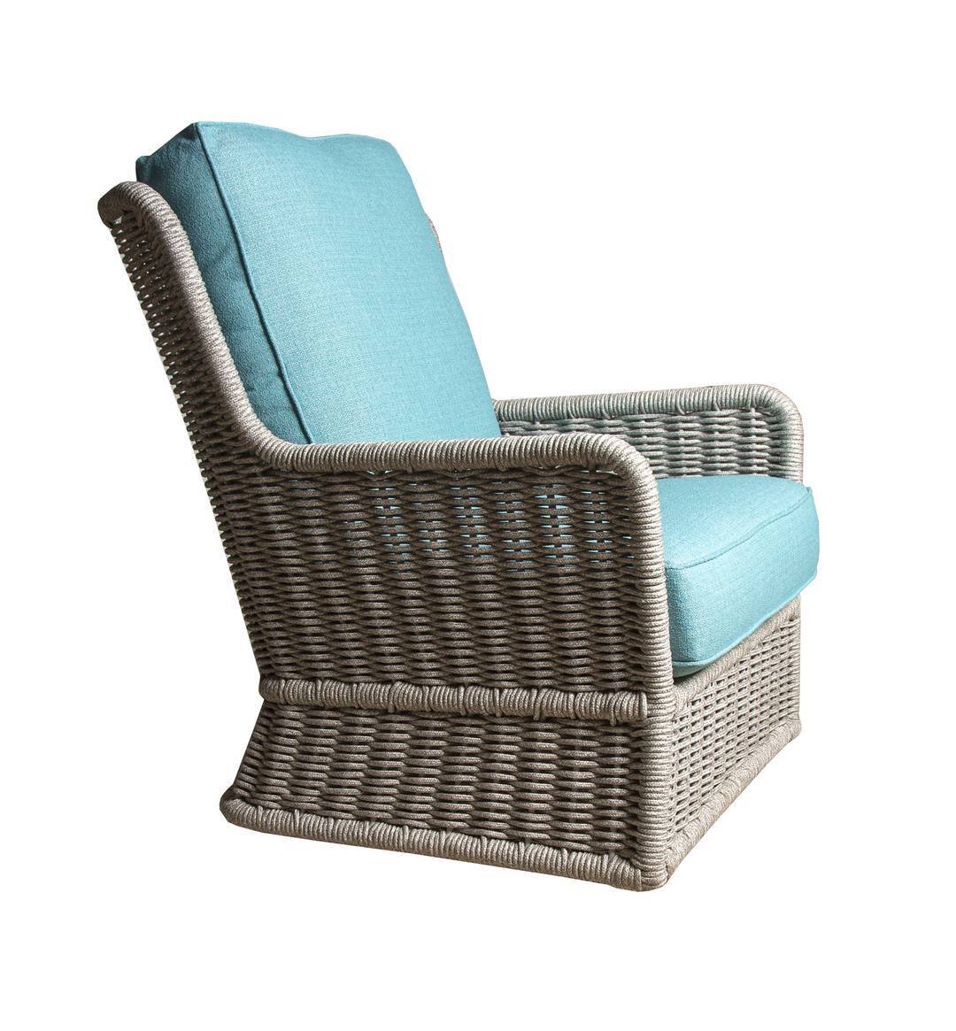 Carson Outdoor Wicker Patio Lounge Chair with Frost Grey Rope Weave