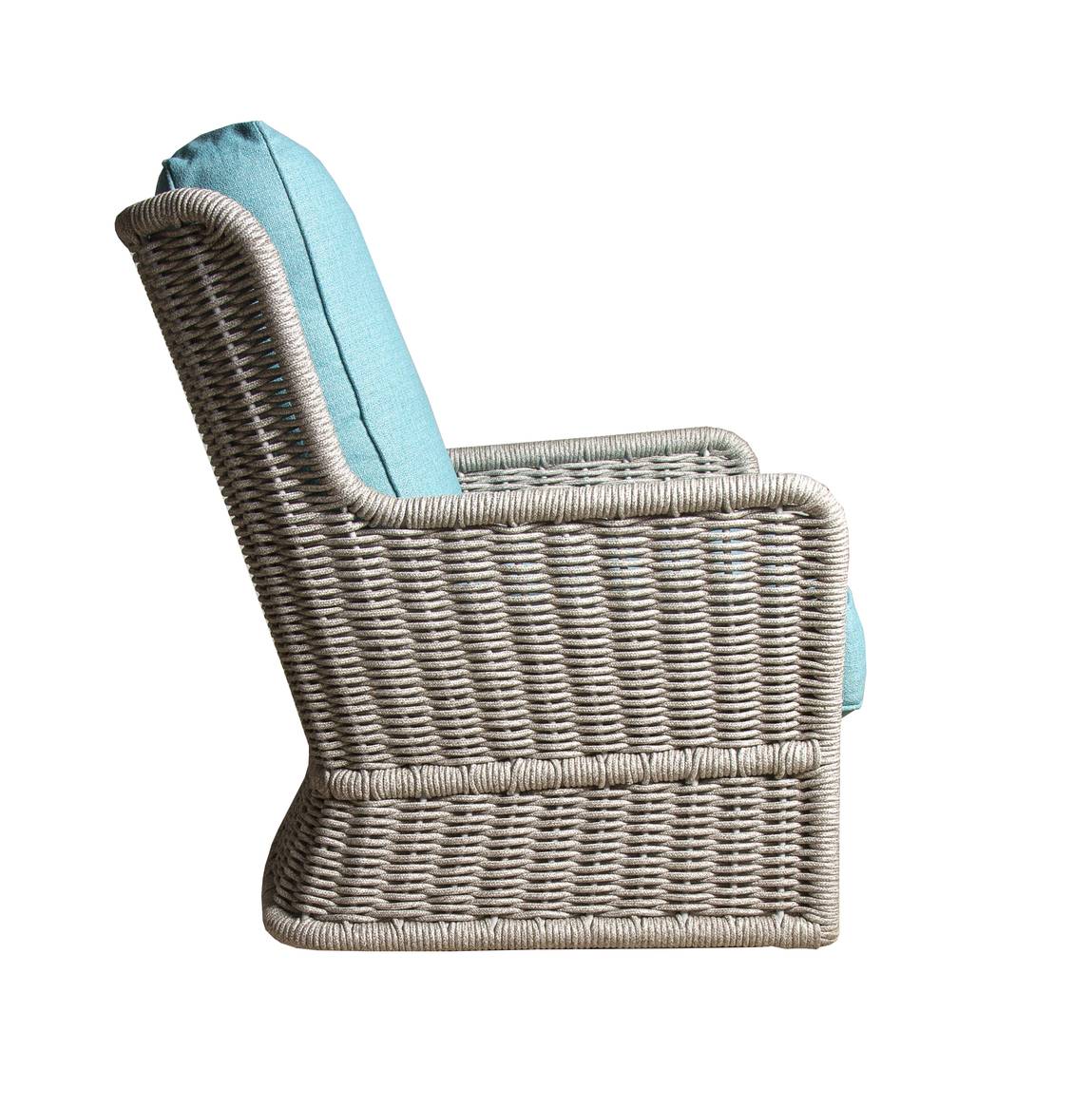 Carson Outdoor Wicker Patio Lounge Chair with Frost Grey Rope Weave