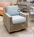 Outdoor Wicker Swivel Glider Chair with Cushions Patio Seating