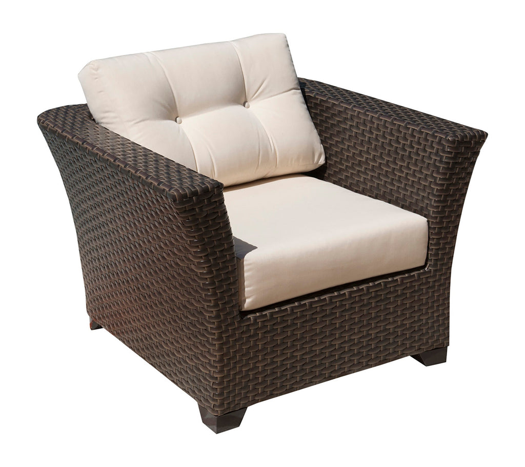 Samoa Outdoor Lounge Chair with Cushions Dark Brown Wicker