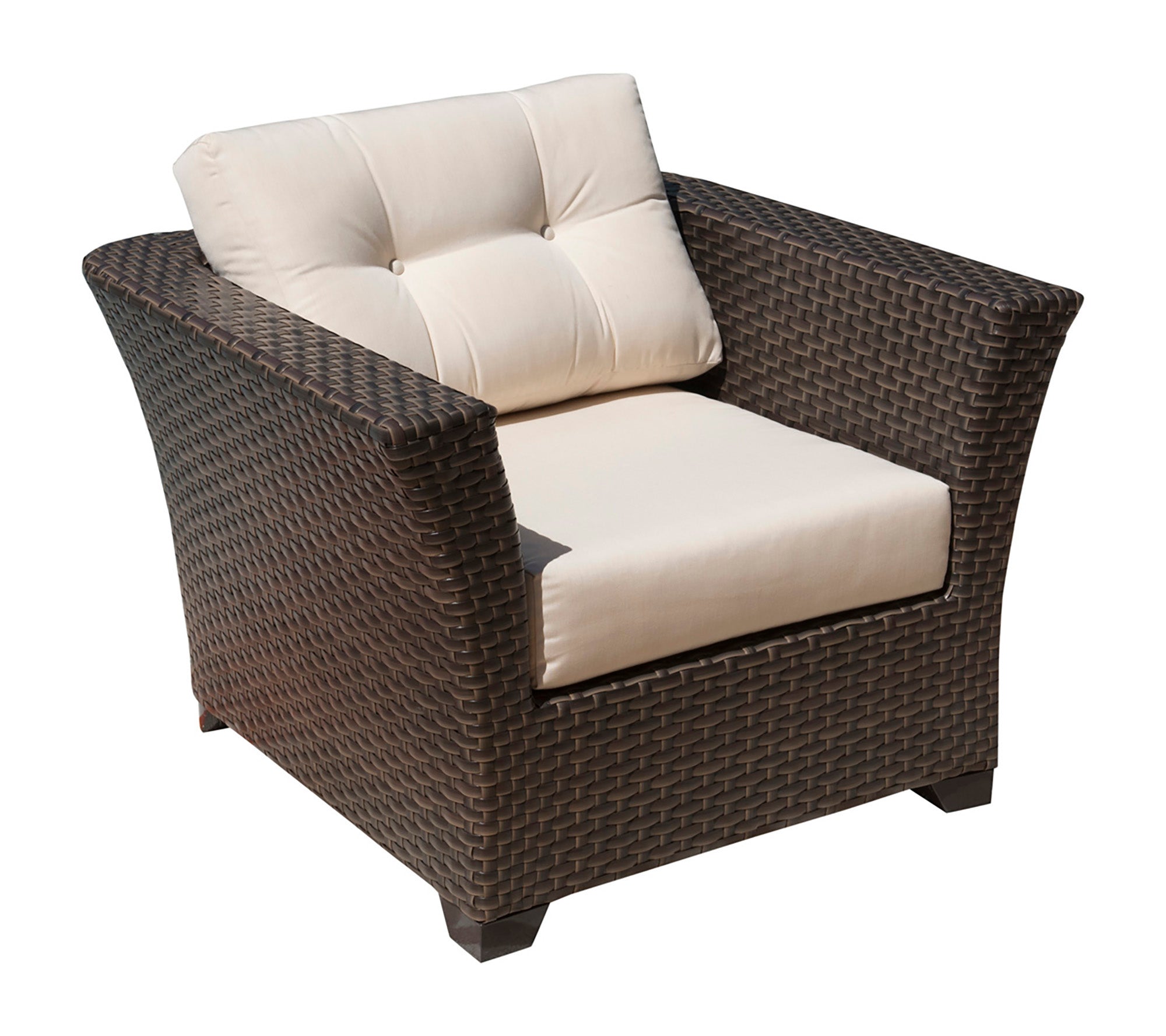 Samoa Outdoor Lounge Chair with Cushions Dark Brown Wicker