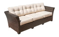Dark Brown Wicker Outdoor Sofa with Removable Cushions Aluminum Frame