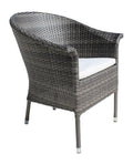 Outdoor Stackable Woven Armchair with Cushion in Grey