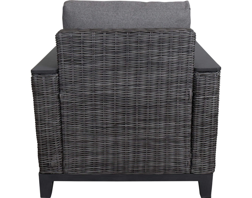 Outdoor Lounge Chair Gray Wicker Deep Seat Patio Accent Chair