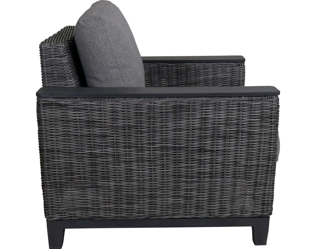 Outdoor Lounge Chair Gray Wicker Deep Seat Patio Accent Chair