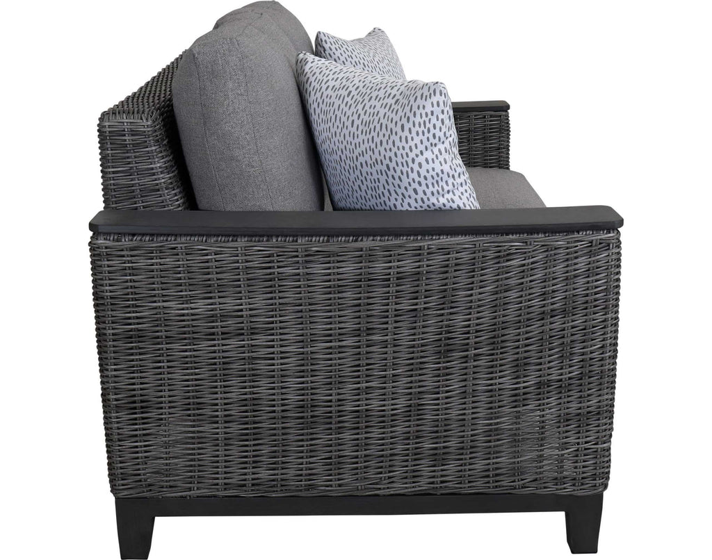 Outdoor Wicker Loveseat with Deep Cushions All-Weather Patio