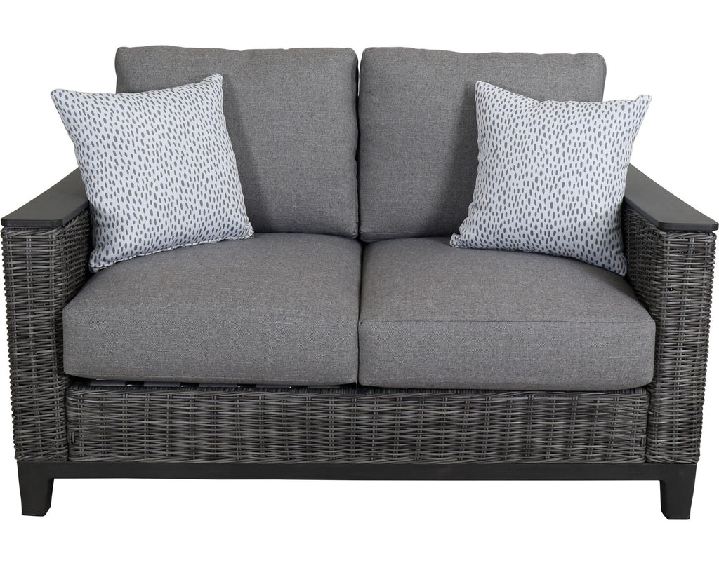 Outdoor Wicker Loveseat with Deep Cushions All-Weather Patio