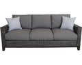 Outdoor Wicker Sofa with Deep Seat Cushions All-Weather Gray