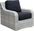 Outdoor Wicker Arm Chair with Cushions All-Weather Patio Lounge Seat