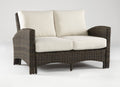 Panama Outdoor Loveseat Chocolate Wicker Aluminum Frame Patio Sofa