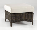 Outdoor Wicker Ottoman with Cushion Square Patio Footrest