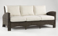 Panama Outdoor Wicker Sofa with Cushions in Chocolate Brown