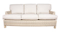 Outdoor Wicker Sofa Whitewash with Cream Cushions