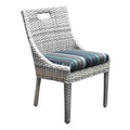 Outdoor Wicker Dining Side Chair with Cushion Aluminum Frame ICE Finish