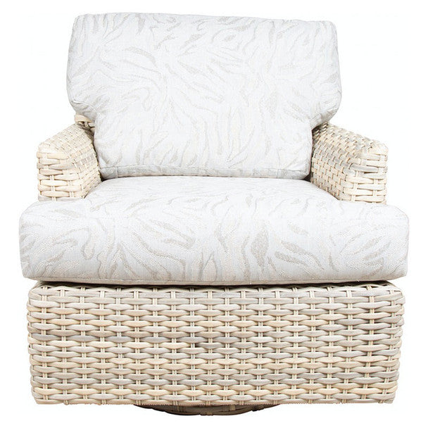 Outdoor Swivel Glider Patio Chair Brown Wicker