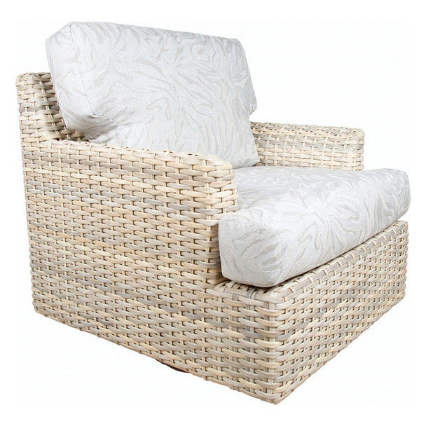 Outdoor Swivel Glider Patio Chair Brown Wicker