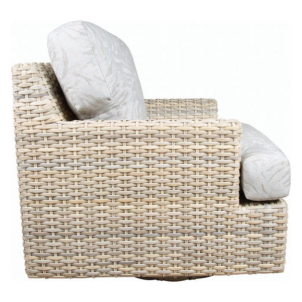 Outdoor Swivel Glider Patio Chair Brown Wicker