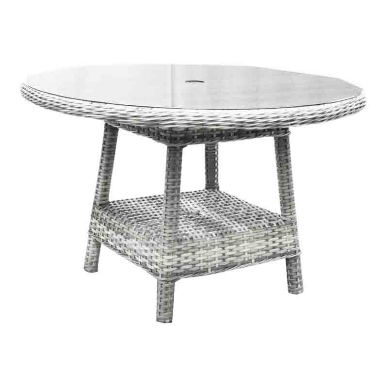 Outdoor Wicker Dining Chair with Cushion, Ice Gray Aluminum Frame